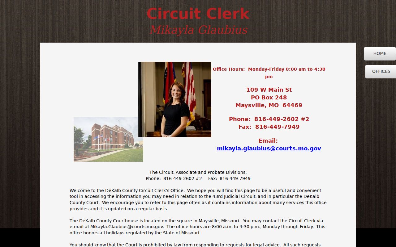 DeKalb County Circuit Clerk court records information page