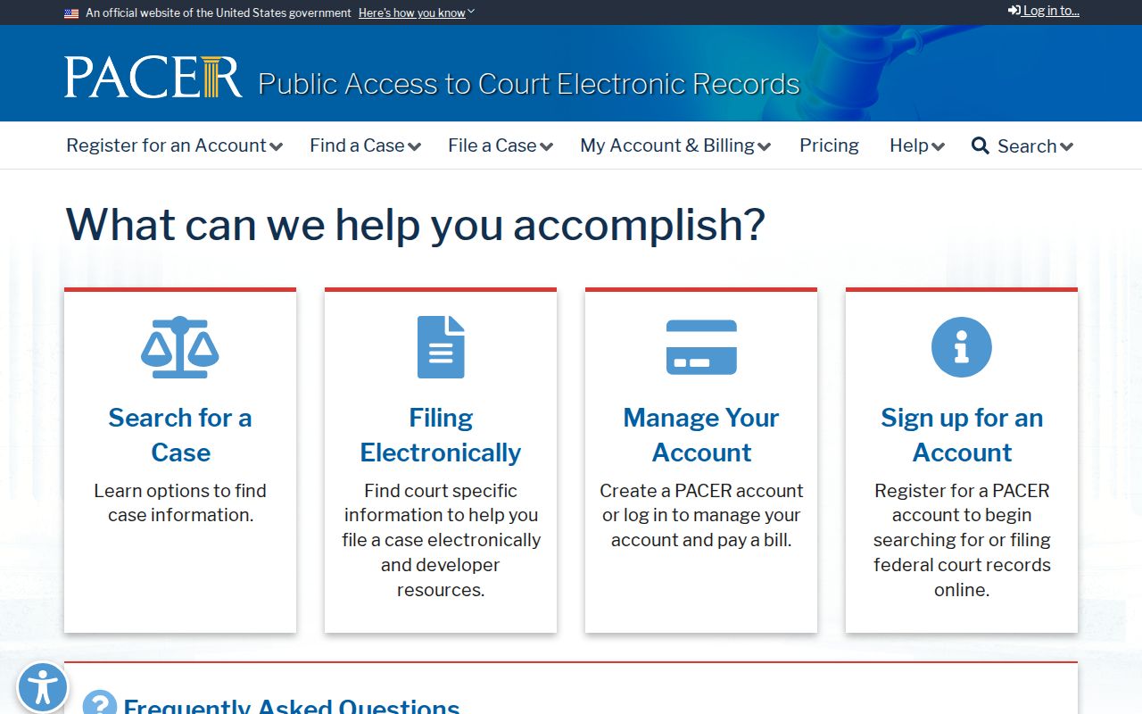 PACER federal criminal court case access page for Western Missouri cases