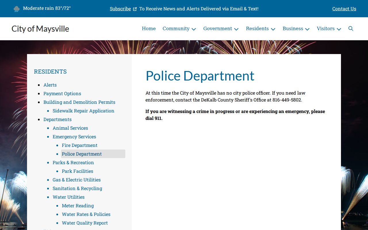 Maysville and DeKalb County criminal history police status notice
