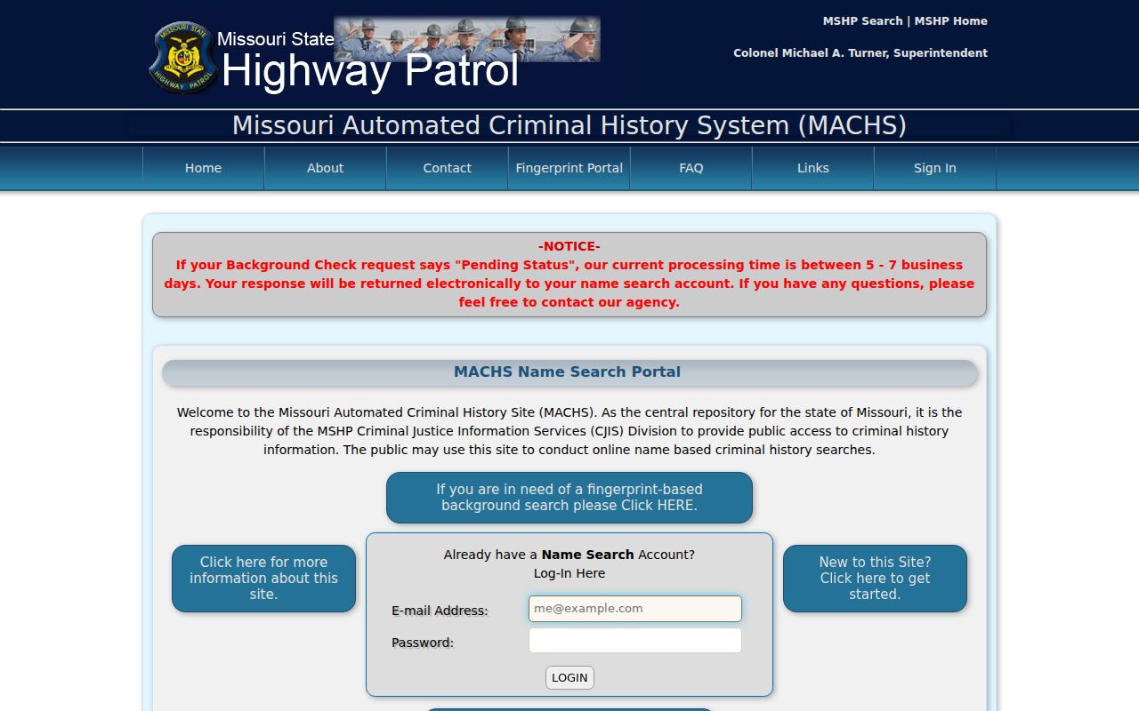 DeKalb County criminal history MACHS name search page