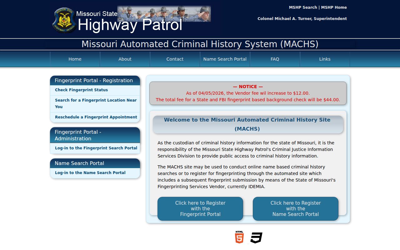 DeKalb County criminal record fingerprint registration page